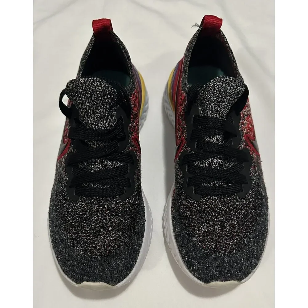 Nike Epic‎ React Flyknit 2 GS Black/Hyper Jade AQ3243-007 Kids Size 3.5